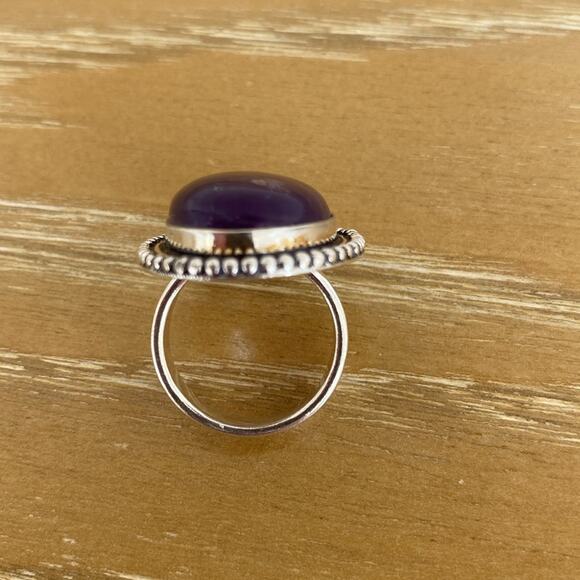 Purple Amethyst ring dipped in 925 Silver rainbows size 7 NEW - Picture 5 of 8